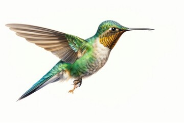 Fototapeta premium Hummingbird animal white background wildlife.