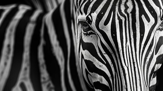 monochrome majesty zebras mesmerizing gaze and intricate stripes in black white closeup photography