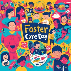 Obraz premium illustration with text to commemorate Foster Care Day