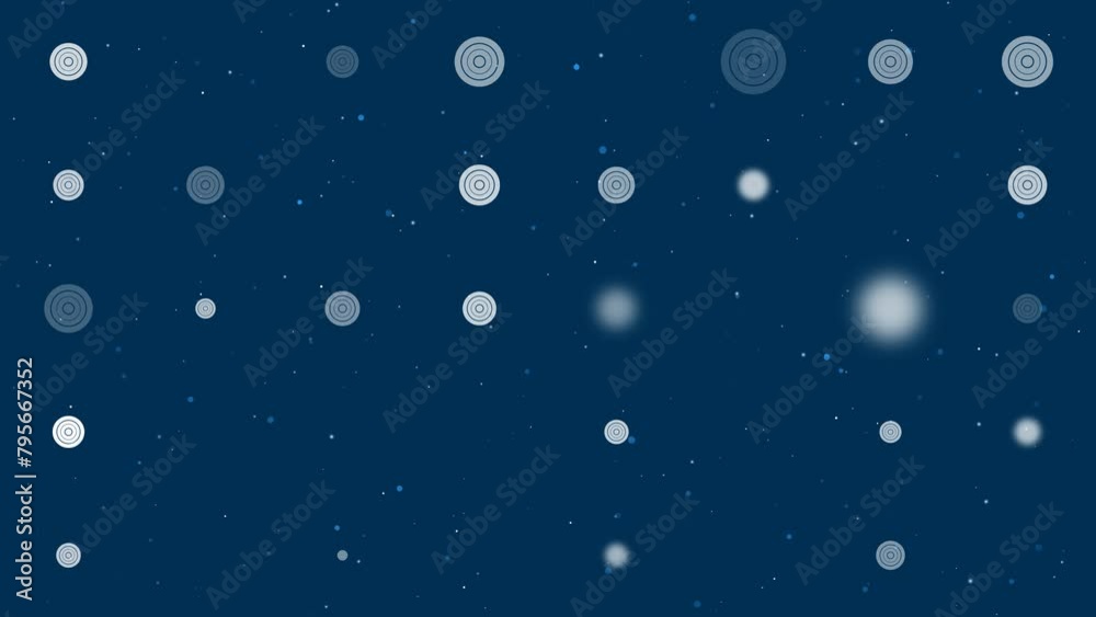 Poster template animation of evenly spaced checker game symbols of different sizes and opacity. animation o