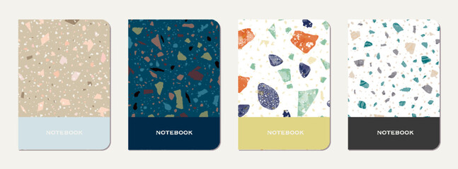 Notebook cover design. Terrazzo abstract