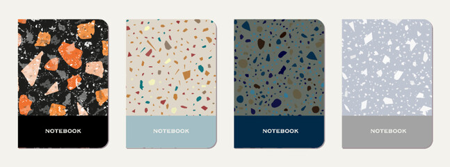 Note book cover design. Terrazzo abstract