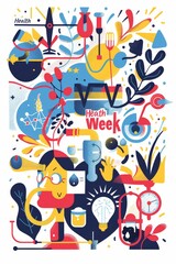 illustration with text to commemorate Health Week