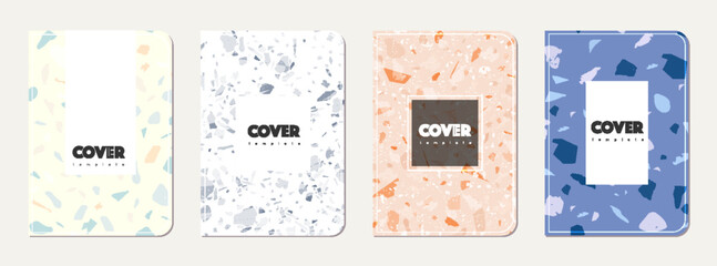 Note book cover design. Terrazzo abstract