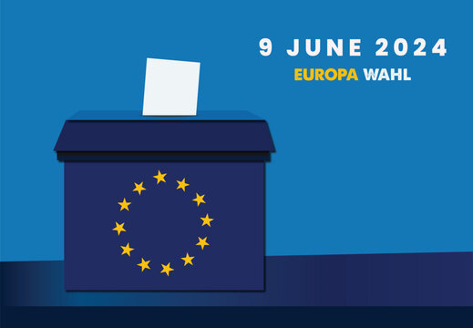 ,USA ELLECTION DATE Motiv zur Europawahl am 9 Juni 2024 mit Text und Datum,,VICTER FILE EPS AND JPG FILE AND EPS 