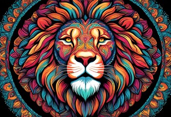 lion head painting 
