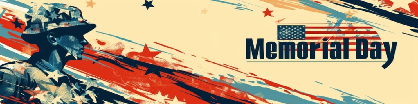 illustration with text to commemorate Memorial Day