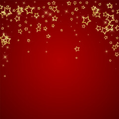 Fototapeta na wymiar Gold sparkling star confetti.