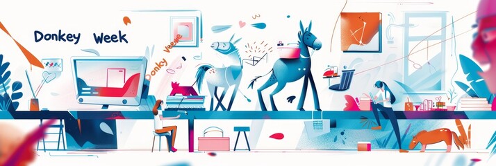 illustration with text to commemorate Donkey Week