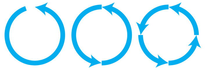 round, circle arrow icon set. editable stroke rotate, spin arrow icons