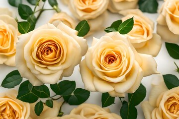 yellow roses on a white background 