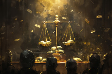 Justice Overshadowed by Wealth Conceptual Art.