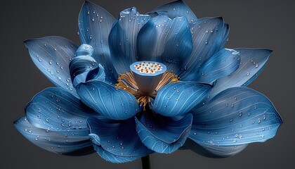 one blue lotus flower