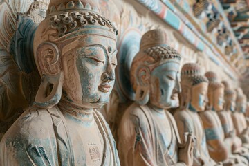 Fototapeta na wymiar The Mogao Grottoes of Dunhuang Stone Statues