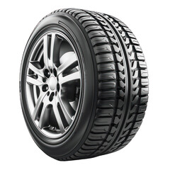 Obraz premium Tires with magnesium rims isolated on transparent or white background