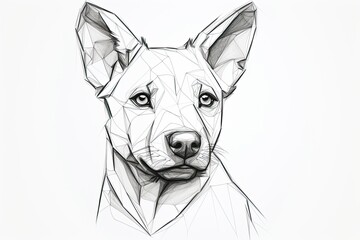 Coloring page of a cute dog with soft fur. black outline on a white background