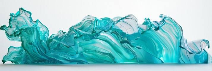 Turquoise Tranquility Capturing the Essence of Tropical Waters in Vibrant Paint Waves.