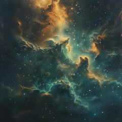 Obraz premium Stellar Nebulae Celestial Harmony