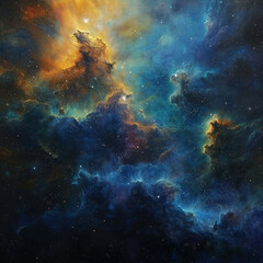 Fototapeta na wymiar Stellar Nebulae Celestial Harmony