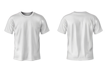 White t-shirt for men front back template realistic 3D