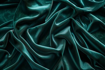 Obraz premium Luxurious emerald green silk fabric