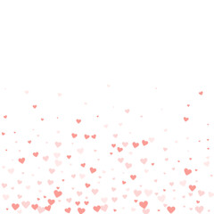 Red hearts scattered on white background.