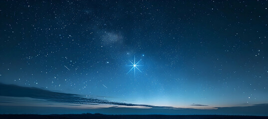 A minimalist sketch of a single star shining brightly in the night sky