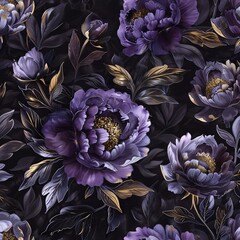 Pattern with flowers and leaves 