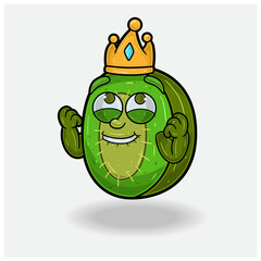 Kiwi Fruit Mascot Character Cartoon With Happy expression.