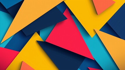 Abstract template showcases a triangle-filled background. Modern artwork emphasizes geometric shapes.