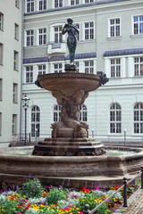 kunstvoller Springbrunnen in Leipzig 
