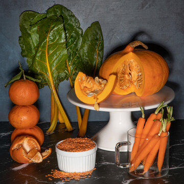 Still life of orange produce