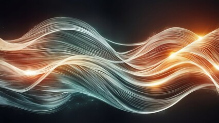 Sparkling abstract harmony of wavy lines Abstract background