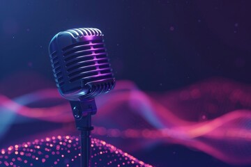 Abstract background microphone performer person. - obrazy, fototapety, plakaty