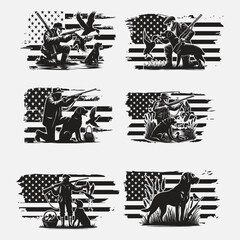 Us Hunting Dog vector Silhouette file, Vector silhouette of hunting, Best Father&rsquo;s Day Hunting Dog Gifts for Dad