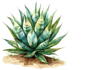 Tequila Agave plant over the white background. Copy Space. Free Space.