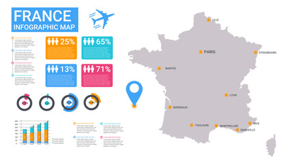 Obraz premium FRANCE INFOGRAPHIC MAP