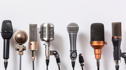 Microphones used in professional recording studios and radio stations that capture audio with high quality and accuracy.