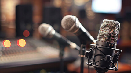 Microphones used in professional recording studios and radio stations that capture audio with high quality and accuracy.