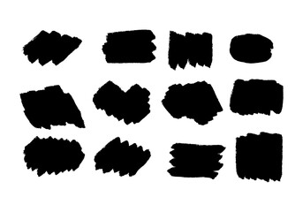 Set of different hand drawn vector strokes.