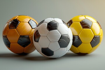Soccer balls icons isolated on white background. 