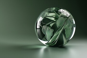 illustration of 3d logo in the shape of glass globe relevant to world environment day