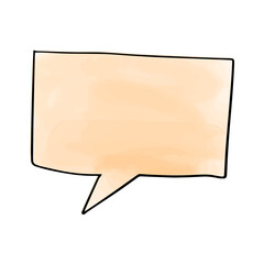 Speech bubble, watercolor doodle element. Vector illustration.