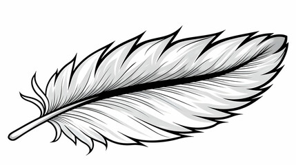 A simple line art of a feather falling through the air