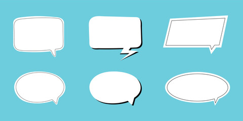 Set of comic speech bubbles. Hand drawn speech bubble. Discussion speech bubble vector illustration 