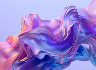 Vivid abstract digital art depicting fluid shapes and dynamic movement in purple and blue tones, rendered wallpaper background