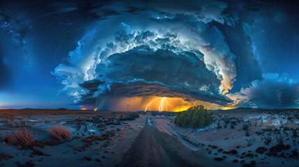 A gigantic cloud dominates the sky, casting shadows below as it drifts slowly across the horizon