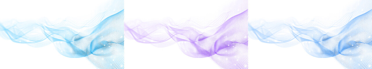 Elegant Abstract Technology: Colorful Waves of Dots on White Background, Generative AI