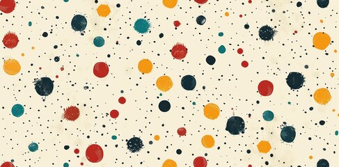 Dazzling Multicolored Dots Dance on Blank Canvas