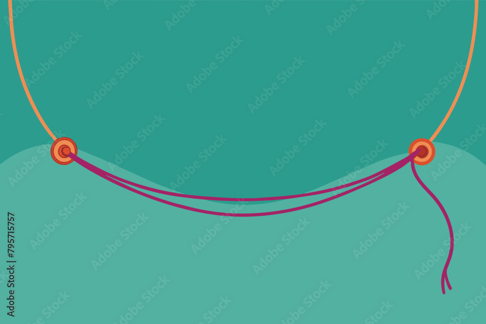 Aufkleber An illustration of a simplified bowstring and arrow on a teal background.